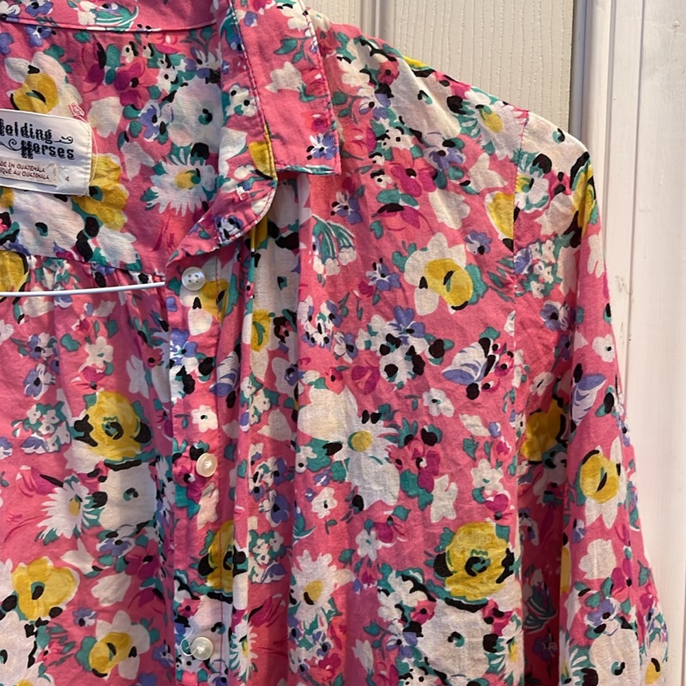 Anthropologie holding horses brand - size 4 - floral button down - Picture 3 of 3